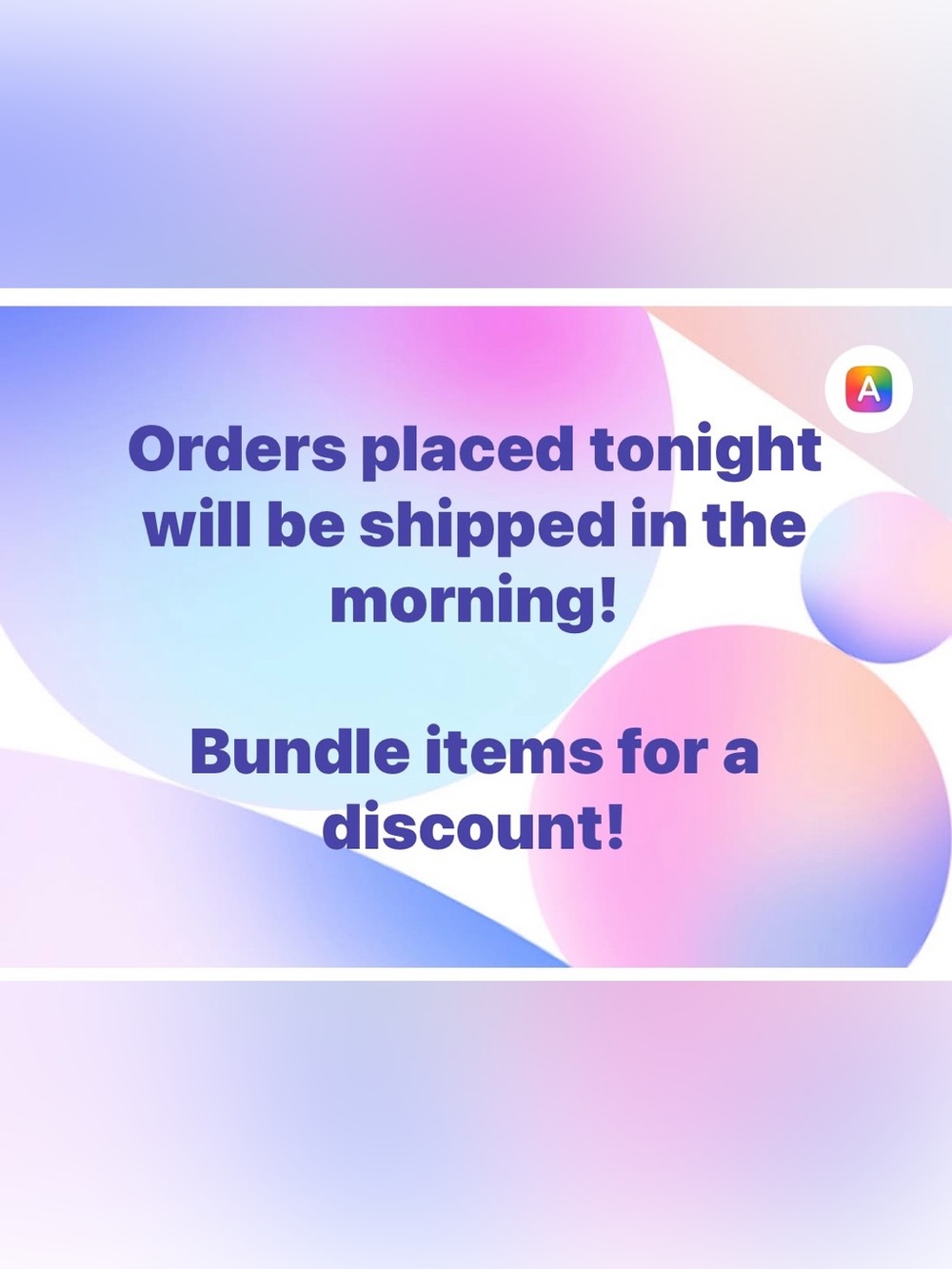 Place Orders Now for fast shipping and a discount!